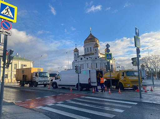 Нанесение МПП ТЮКОН+ на объекте Мосводоканала. Площадь Пречистенские Ворота, декабрь 2024. Проведены работы по коррозионной защите участка стального трубопровода холодного водоснабжения, длина участка – 70 п.м.