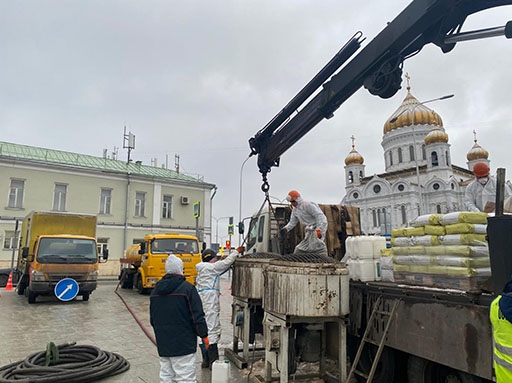Нанесение МПП ТЮКОН+ на объекте Мосводоканала. Площадь Пречистенские Ворота, декабрь 2024. Проведены работы по коррозионной защите участка стального трубопровода холодного водоснабжения, длина участка – 70 п.м.